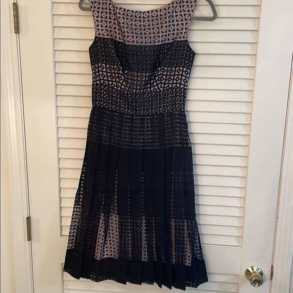 Kate Spade Black and Cream Midi Dress